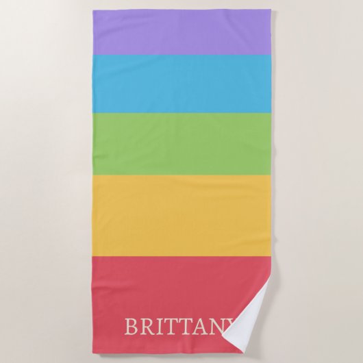 Personalisierte Multicolor-5-Farbblockierung Strandtuch (Vorderseite)