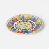 Personalisierte Multicolor-Ballonformen Pappteller (Schrägansicht)