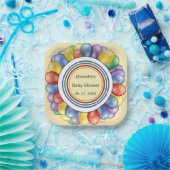 Personalisierte Multicolor-Ballonformen Pappteller (Party)