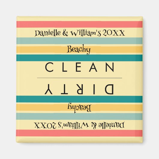 Personalisierte Multicolor Beachy Magnet (Vorne)