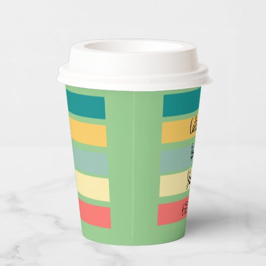 Personalisierte Multicolor Beachy Pappbecher (Rechts)