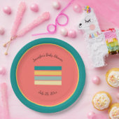 Personalisierte Multicolor Beachy Pappteller (Party)