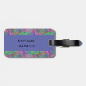 Personalisierte Multicolor-Lila grüne Violette Gepäckanhänger (Rückseite horizontal)