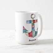 Personalisierte Multicolor Nautical Anchor Kaffeem Kaffeetasse (VorderseiteRechts)