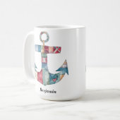 Personalisierte Multicolor Nautical Anchor Kaffeem Kaffeetasse (Vorderseite Links)