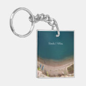 Personalisierte Multicolor Sandy Beach Ocean View Schlüsselanhänger (Vorderseite links)