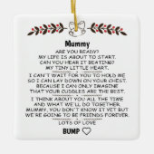 Personalisierte Mummy, die vor Weihnachten vor dem Keramikornament (Vorderseite)