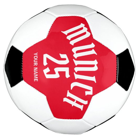 Personalisierte Münchner Rote Nummer und Name Fußball (Gedreht)