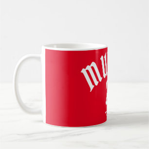 Personalisierte Münchner Rote Nummer und Name Kaffeetasse