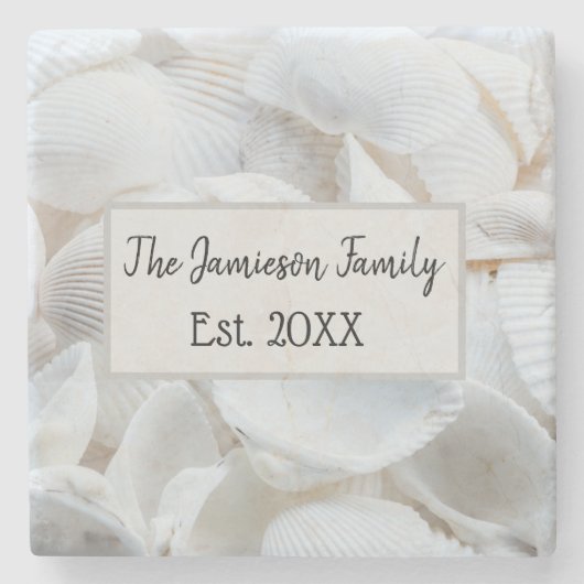 Personalisierte Muschel Steinuntersetzer (Vorderseite)