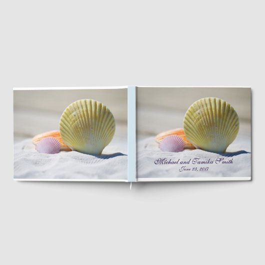 Personalisierte Muscheln auf der Hochzeit am Stran Gästebuch (Voll)