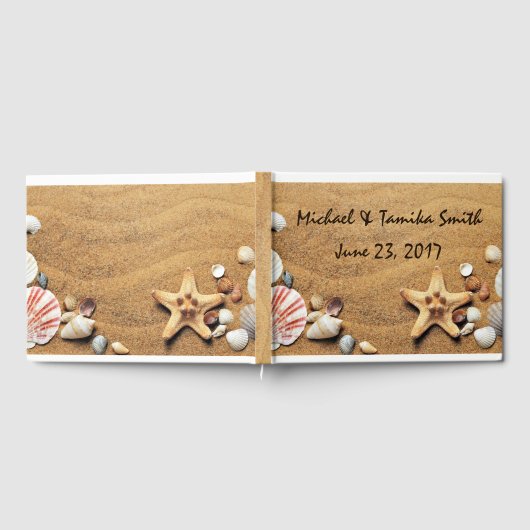Personalisierte Muscheln auf der Hochzeit am Stran Gästebuch (Voll)