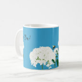 Personalisierte Muscheln mit Hydrangeas und Bienen Kaffeetasse (Vorderseite Links)