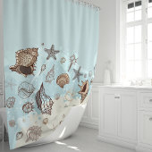 Personalisierte Muscheln und Sandstrand Duschvorhang