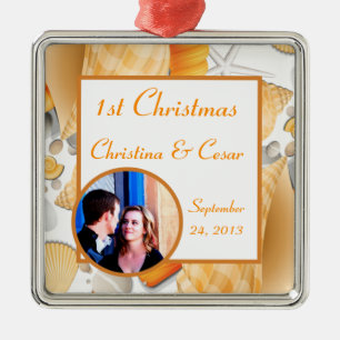 Personalisierte Muschelschalen oder Silbernes Ornament