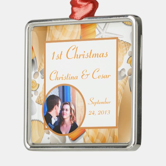 Personalisierte Muschelschalen oder Silbernes Ornament (Links)