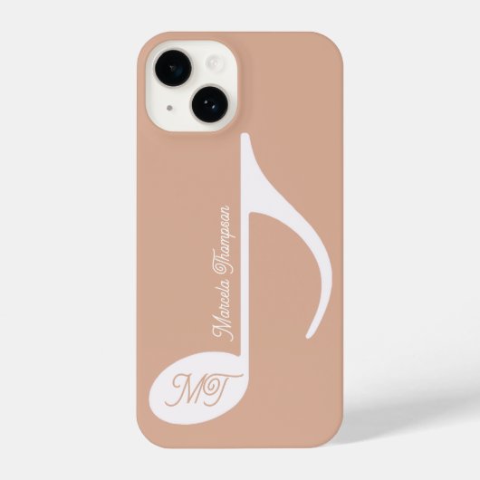 Personalisierte Musical Note Dusty Rose iPhone Hülle (Rückseite)