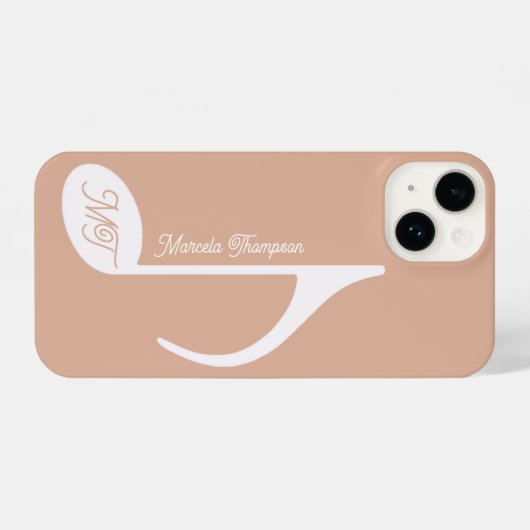 Personalisierte Musical Note Dusty Rose iPhone Hülle (Rückseite (Horizontal))