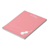 Personalisierte Musik Lektion Rose Rosa Notizblock (Rotiert)