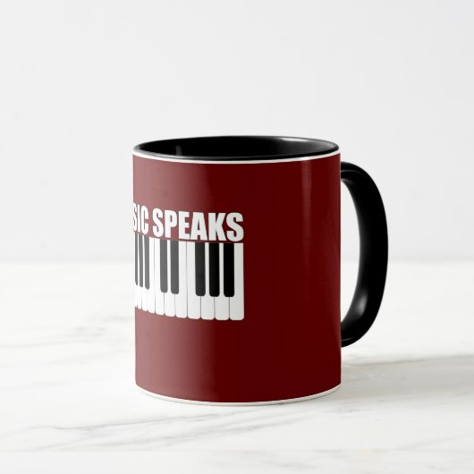 Personalisierte Musik spricht inspirierendes Zitat Tasse (VorderseiteRechts)