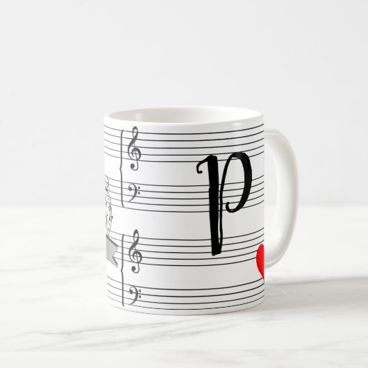 Personalisierte Musik und Gitarrenthema Kaffee Tas Kaffeetasse (VorderseiteRechts)