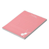 Personalisierte Musik Weiße Geige Lektion Rose Ros Notizblock (Rotiert)