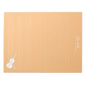 Personalisierte Musik: Weißes Violine und Bow Unte Notizblock (Vorderseite)