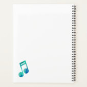 Personalisierte Musiklehrer Wasserfarbe Musiknote Planer (Rückseite)