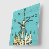 Personalisierte Musiknote Lüster aller Farben Quadratische Wanduhr (Winkel)