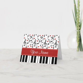 Personalisierte Musiknote Piano Mitteilungskarten