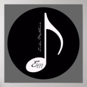 personalisierte Musiknote Schwarze Idee Poster (Vorne)