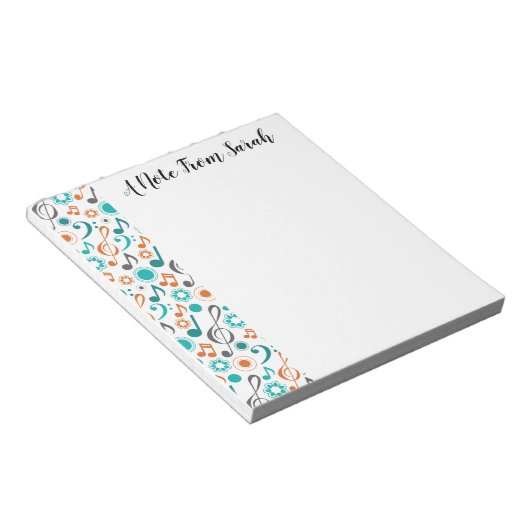 Personalisierte Musiknoten Clefs Musician Gift Notizblock (angewinkelt)