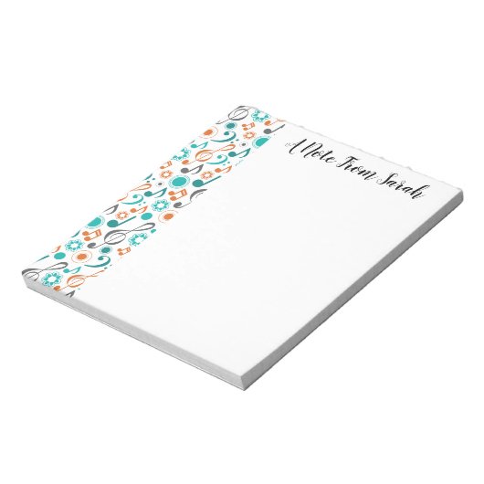 Personalisierte Musiknoten Clefs Musician Gift Notizblock (Rotiert)