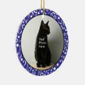 Personalisierte Musiknoten Foto Ornament - Blau (Rechts)