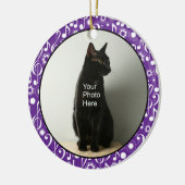 Personalisierte Musiknoten Foto Ornament - Lila (Links)