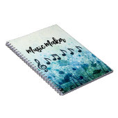 Personalisierte Musiknoten Lehrerin Musiker Blumen Notizblock (Rechte Seite)