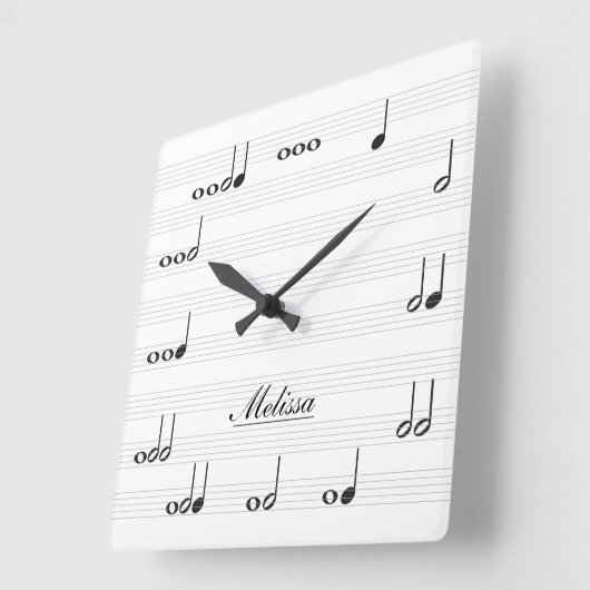 Personalisierte Musiknoten Quadratische Wanduhr (Winkel)