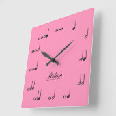 Personalisierte Musiknoten Quadratische Wanduhr (Winkel)
