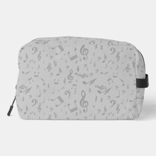 Personalisierte Musiknoten Schwarz und Grau Waschbeutel (Rückseite)