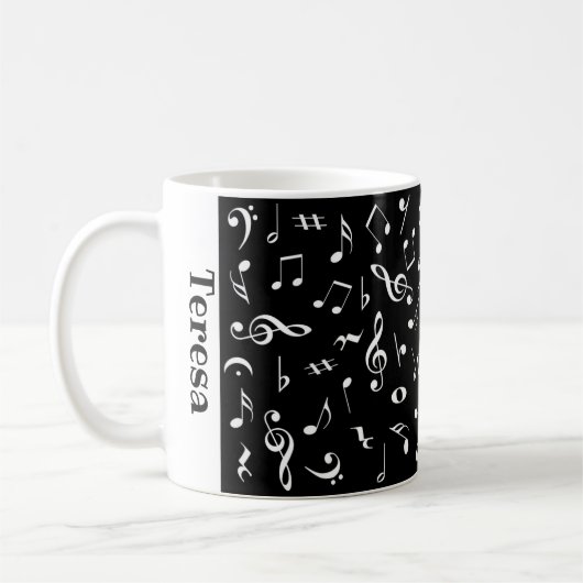 Personalisierte Musiknoten-Tasse Kaffeetasse (Links)