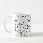 Personalisierte Musiknoten-Tasse Kaffeetasse (Links)