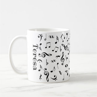 Personalisierte Musiknoten-Tasse Kaffeetasse