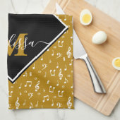 Personalisierte Musiksymbole Geschirrtuch (Viertel Falte)