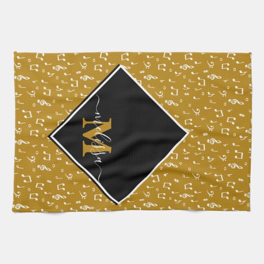 Personalisierte Musiksymbole Geschirrtuch (Horizontal)