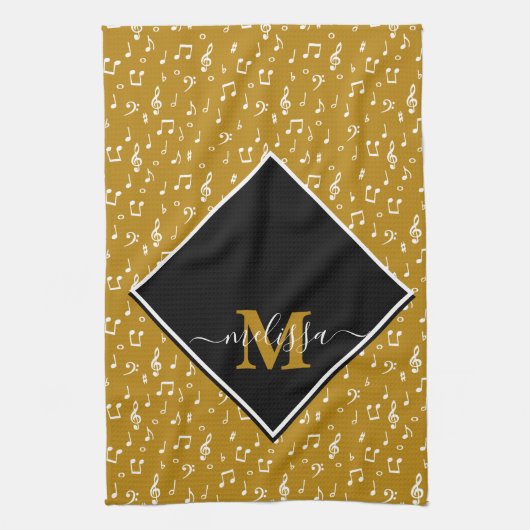 Personalisierte Musiksymbole Geschirrtuch (Vertikal)