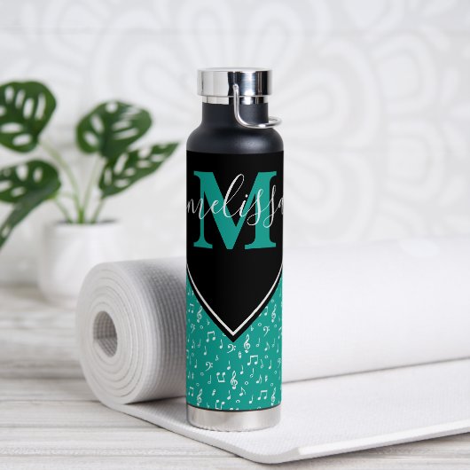 Personalisierte Musiksymbole Trinkflasche (Yoga)