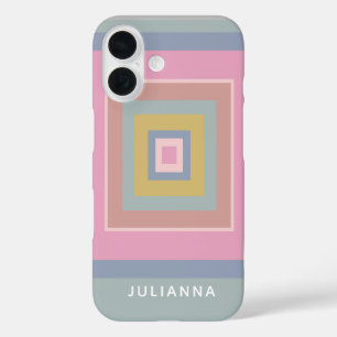 Personalisierte Muster geometrischer Formen iPhone 16 Hülle