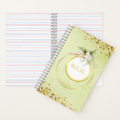 Personalisierte Mute Grün und Golden Notizblock (Innen)