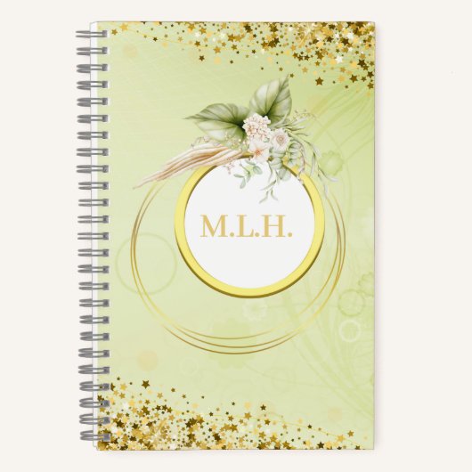 Personalisierte Mute Grün und Golden Notizblock (Vorderseite)