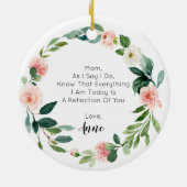 Personalisierte Mutter der Braut, die den Keepsake Keramik Ornament (Hinten)